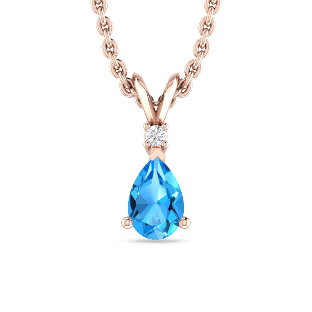 Rose Gold - Blue Topaz