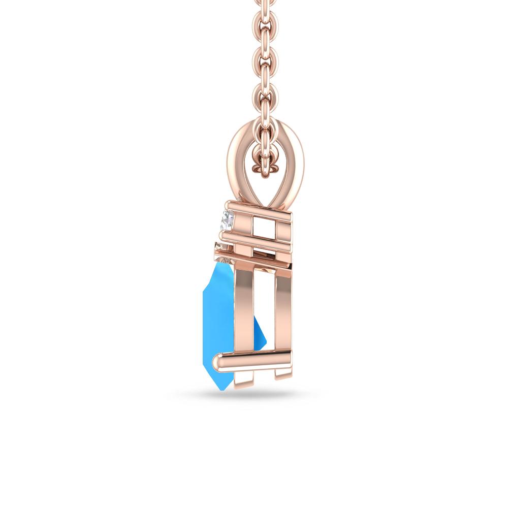 Rose Gold - Blue Topaz