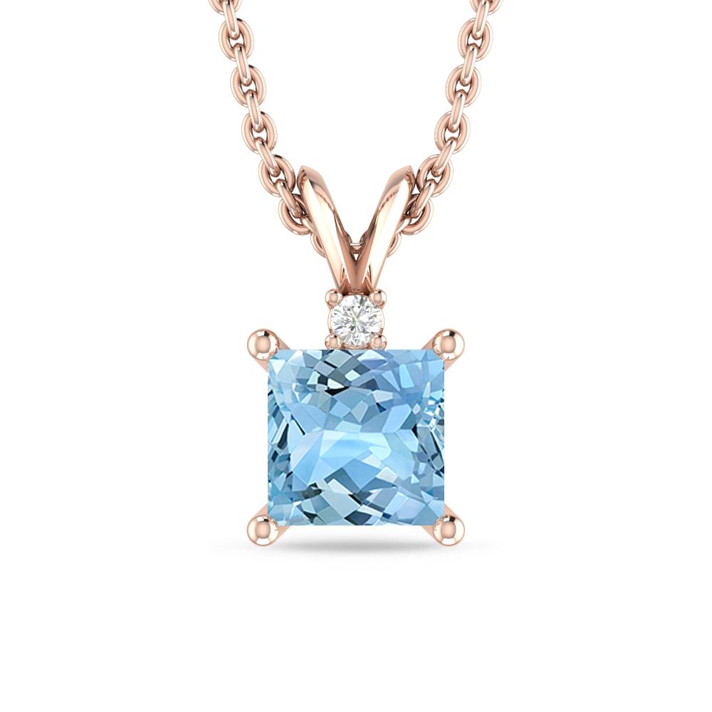 Rose Gold - Aquamarine