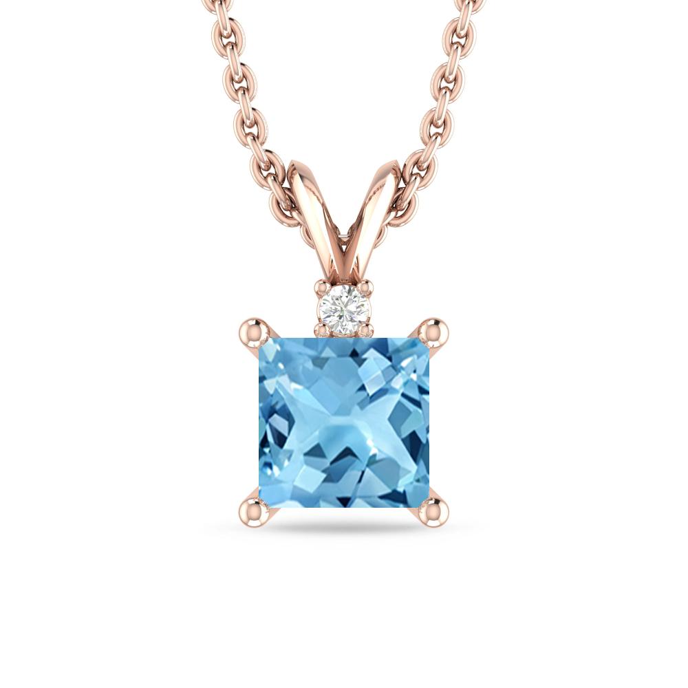 Rose Gold - Blue Topaz