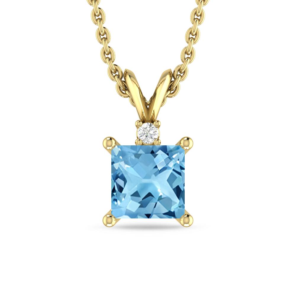 Yellow Gold - Blue Topaz