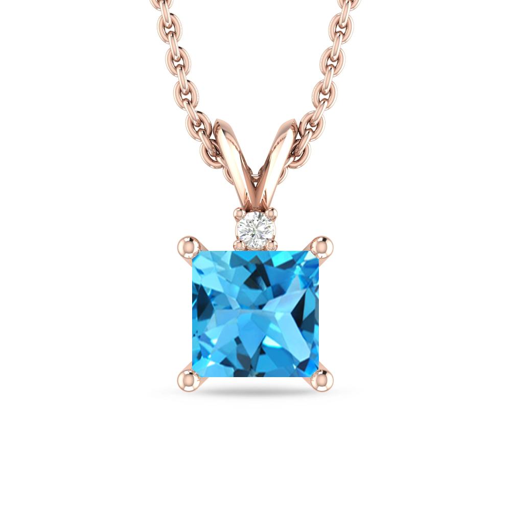 Rose Gold - Blue Topaz