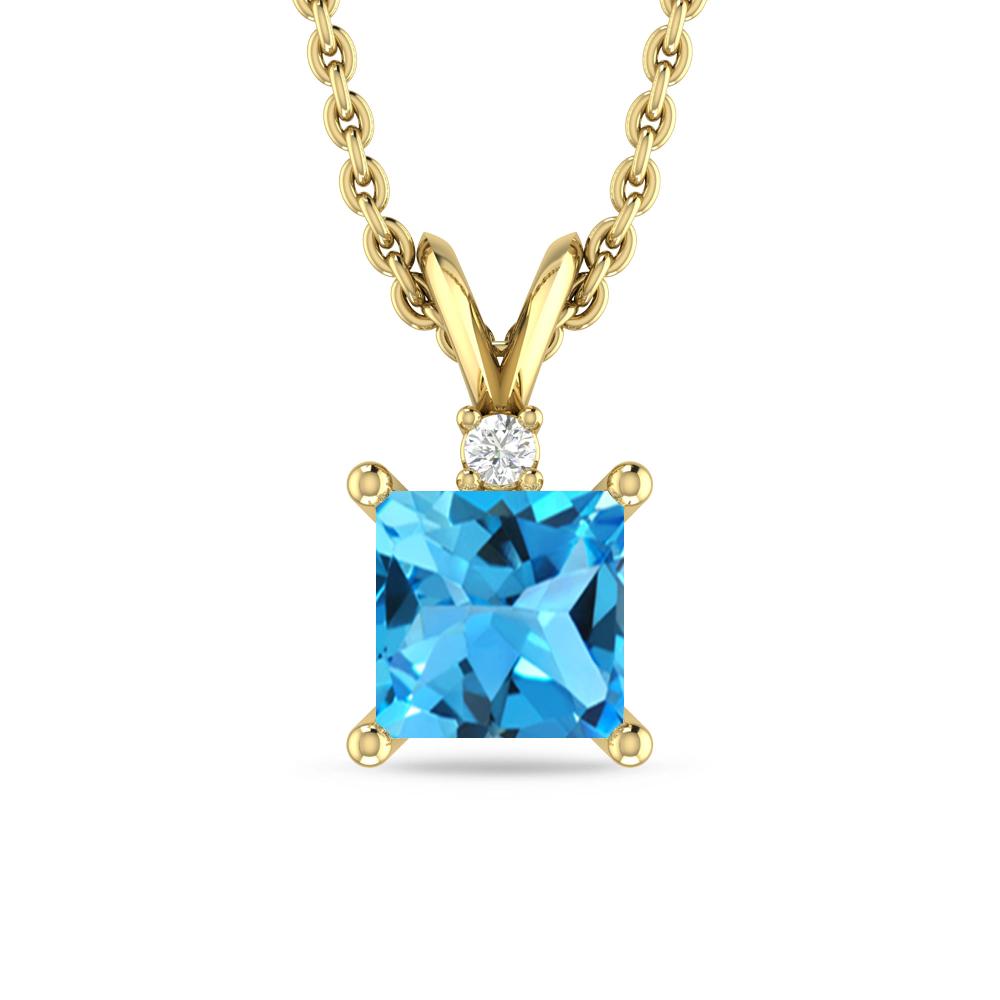 Yellow Gold - Blue Topaz