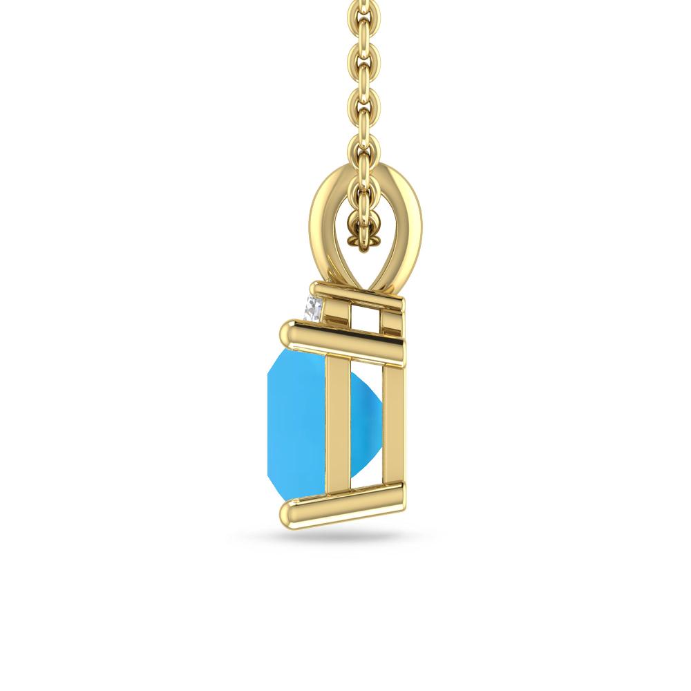 Yellow Gold - Blue Topaz