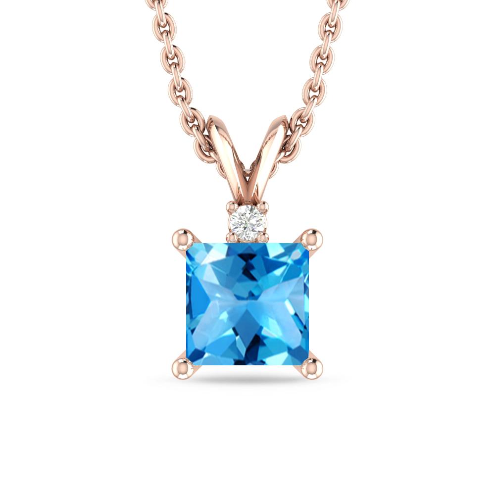 Rose Gold - Blue Topaz