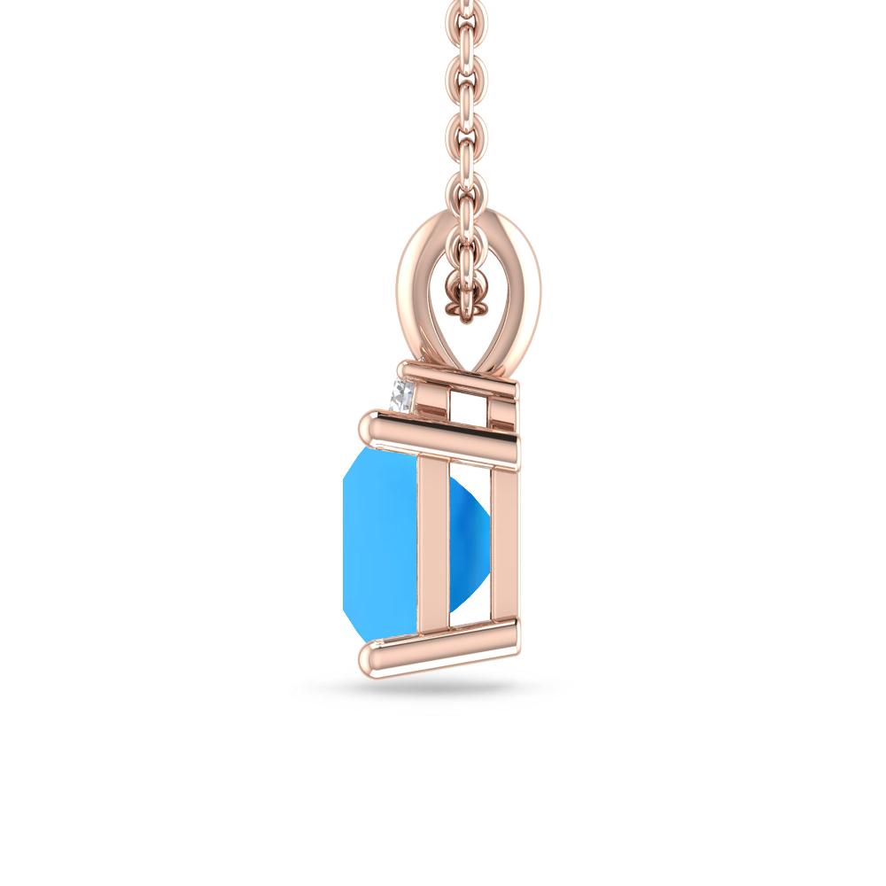 Rose Gold - Blue Topaz