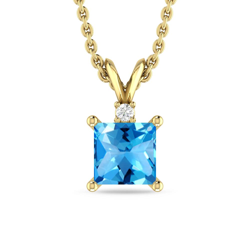 Yellow Gold - Blue Topaz