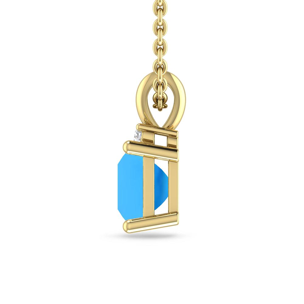 Yellow Gold - Blue Topaz