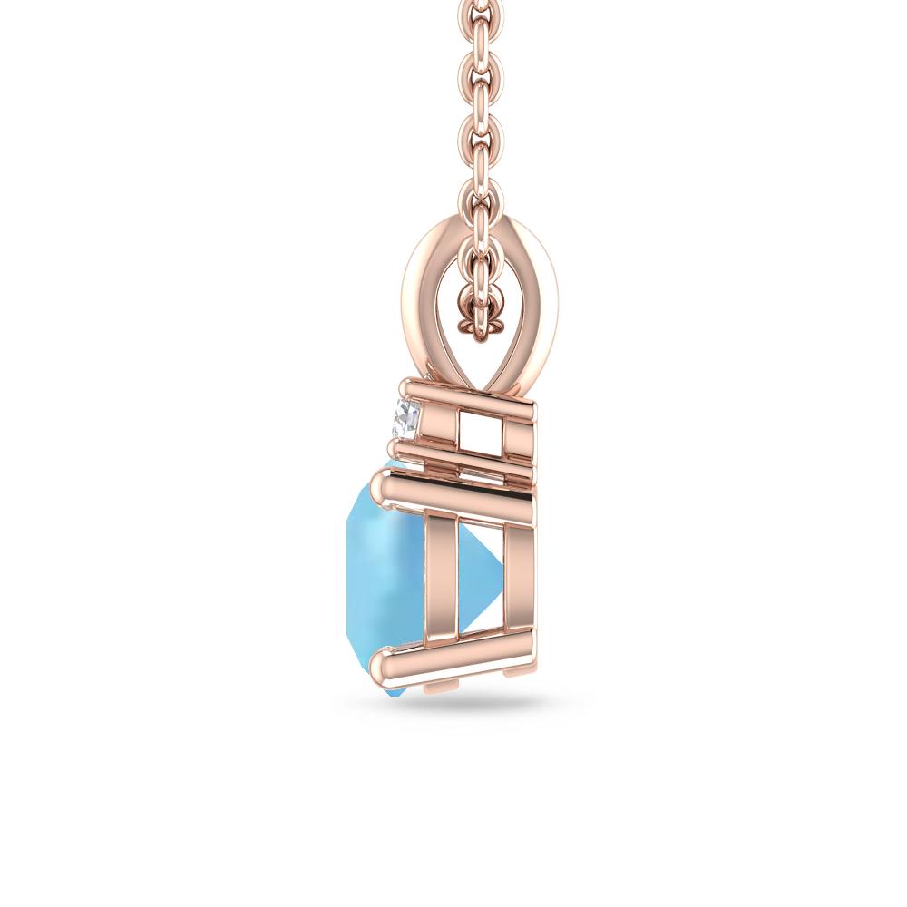 Rose Gold - Aquamarine