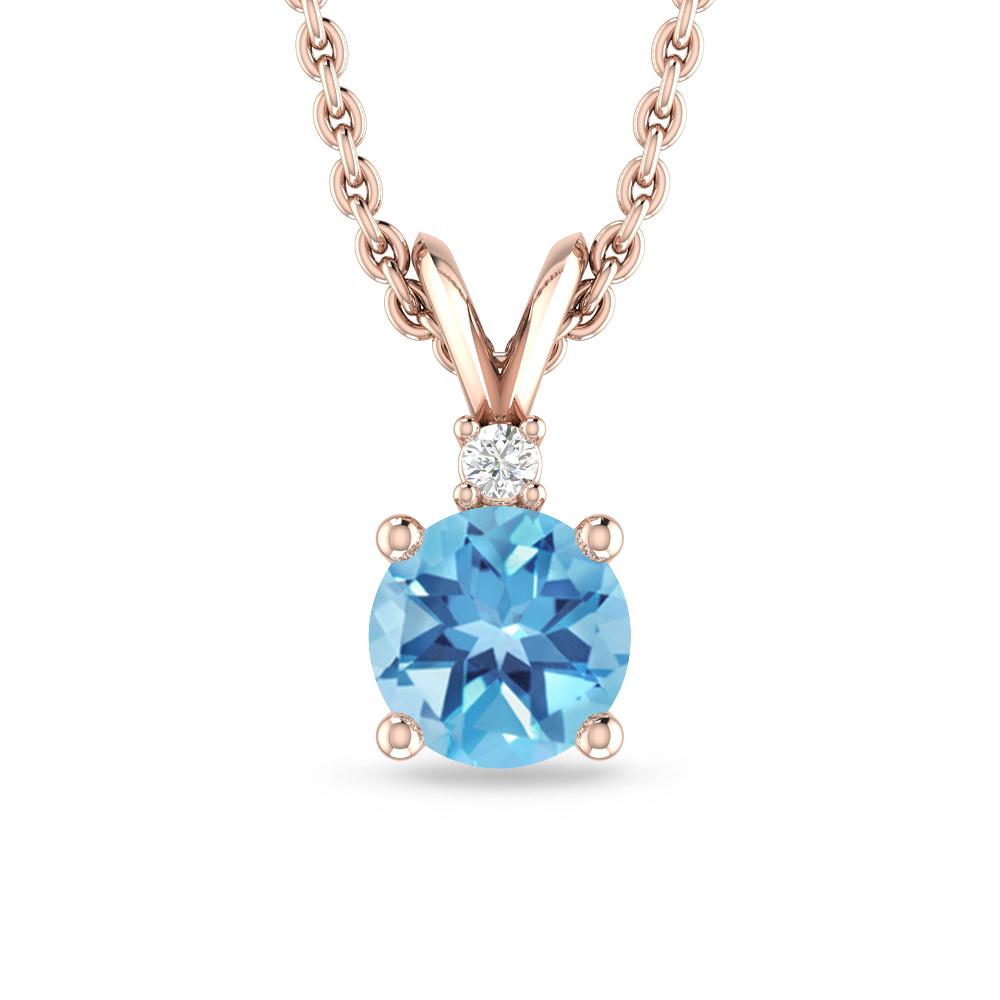 Rose Gold - Blue Topaz