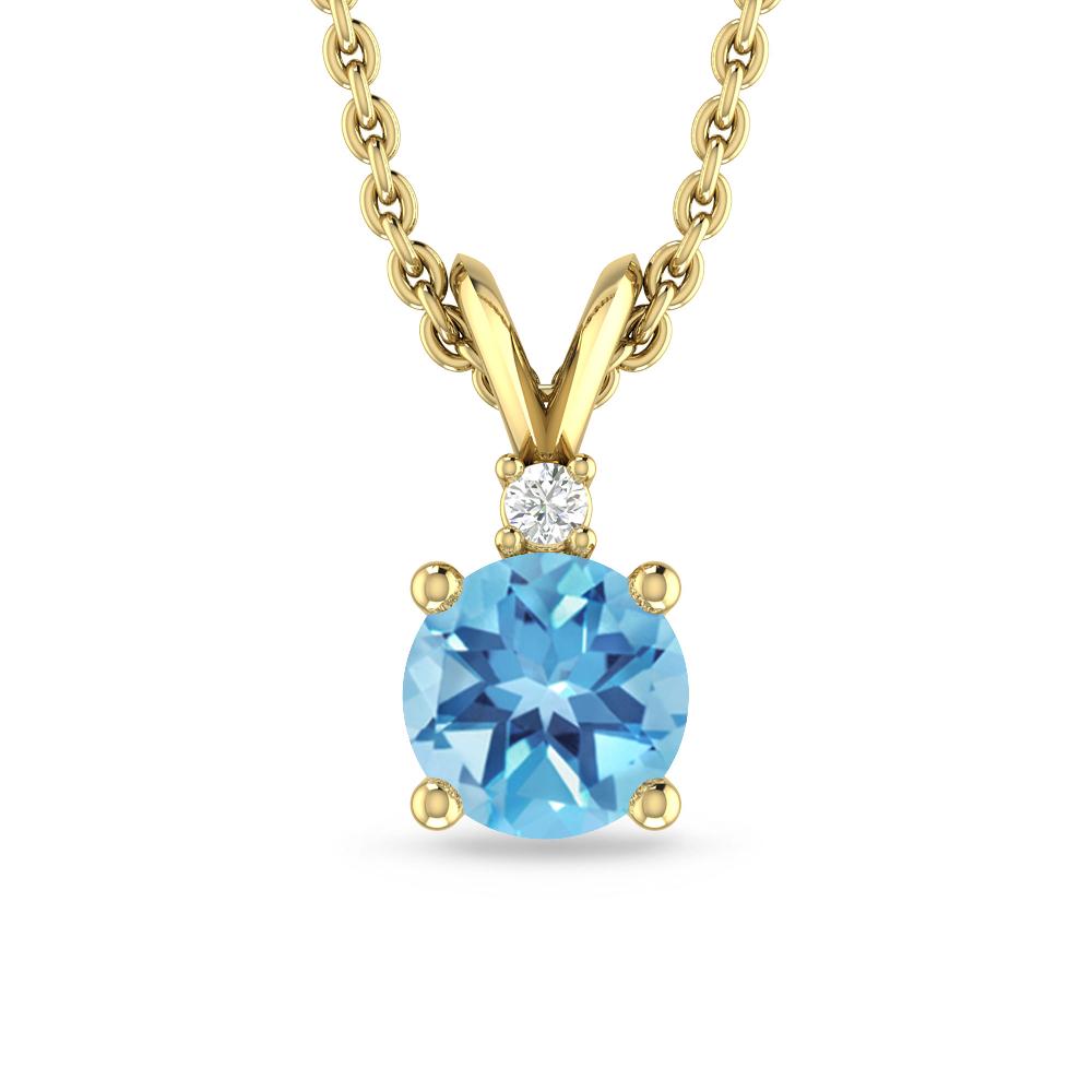 Yellow Gold - Blue Topaz