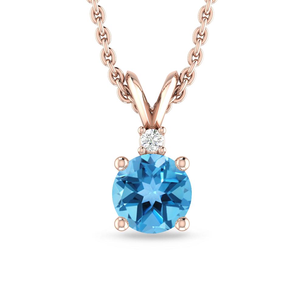 Rose Gold - Blue Topaz