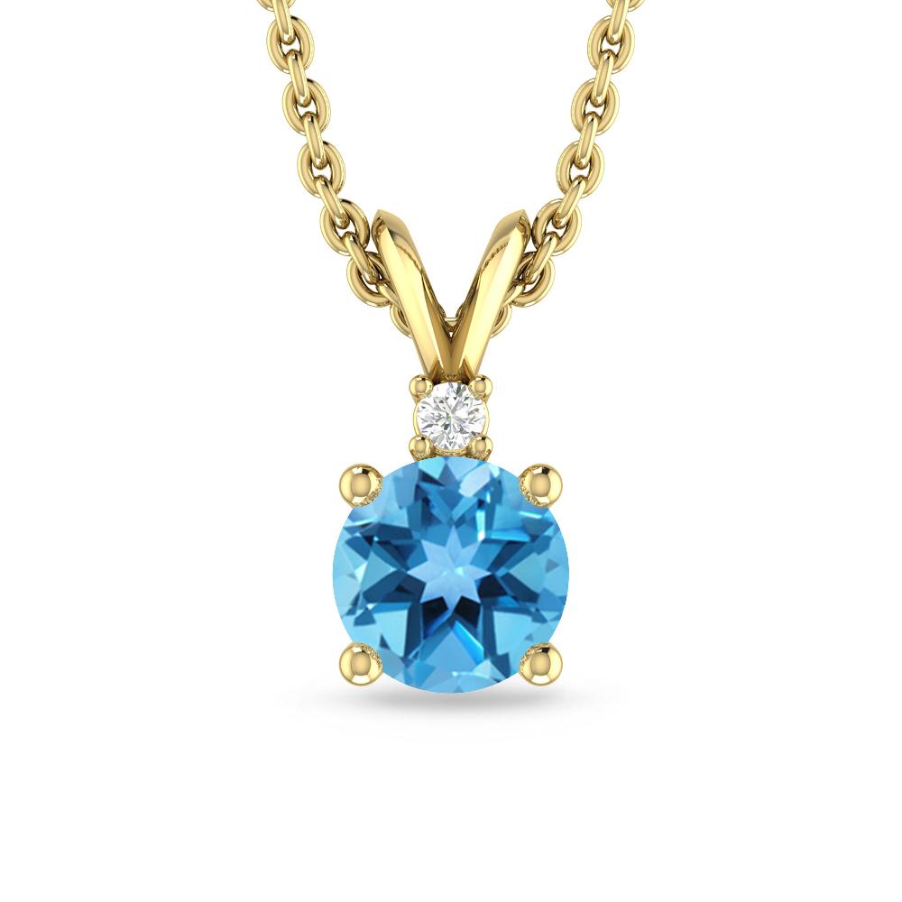 Yellow Gold - Blue Topaz