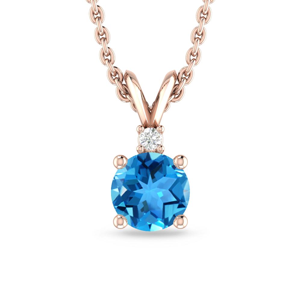 Rose Gold - Blue Topaz