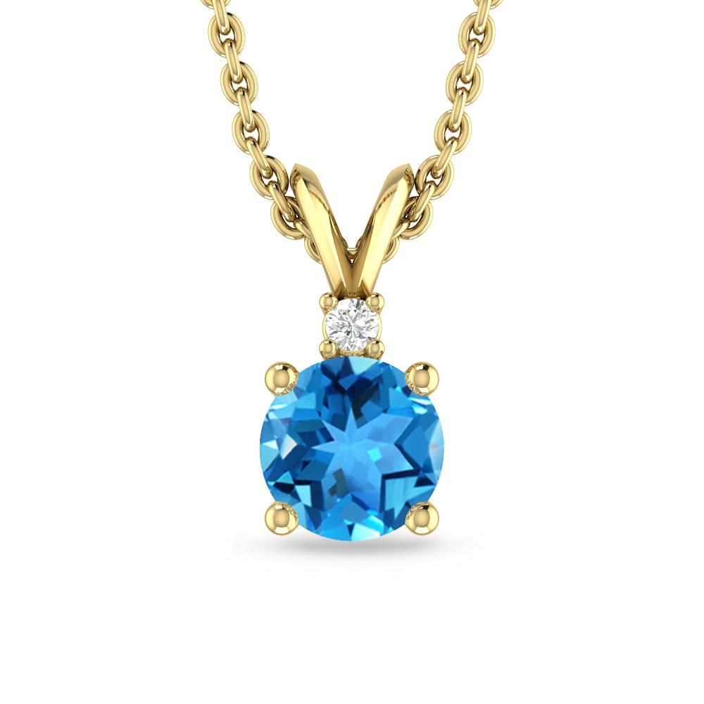 Yellow Gold - Blue Topaz