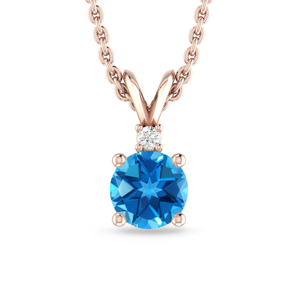 Rose Gold - Blue Topaz