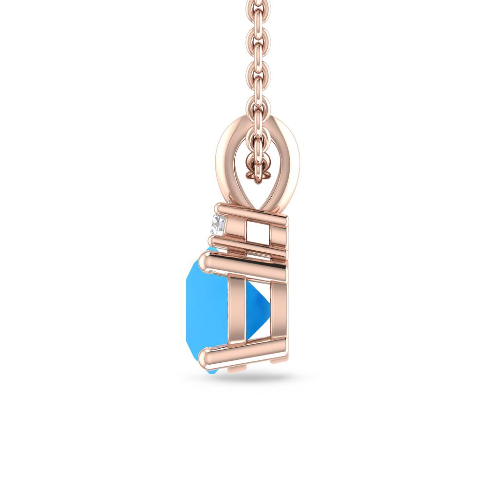 Rose Gold - Blue Topaz