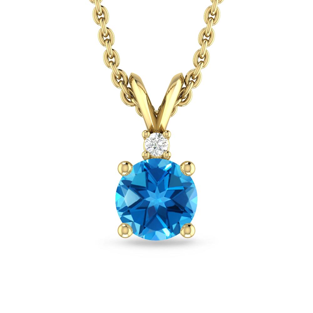 Yellow Gold - Blue Topaz