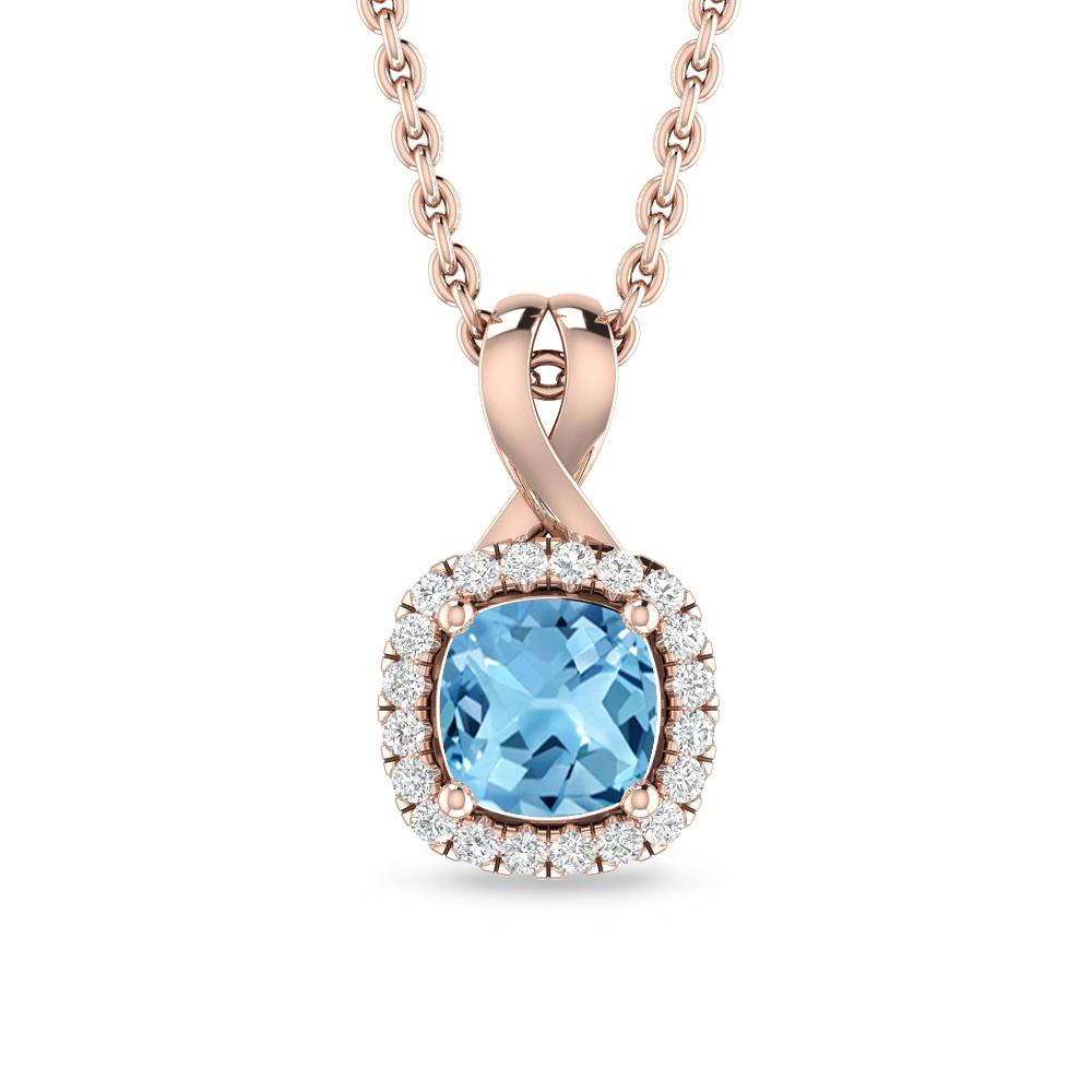 Rose Gold - Blue Topaz