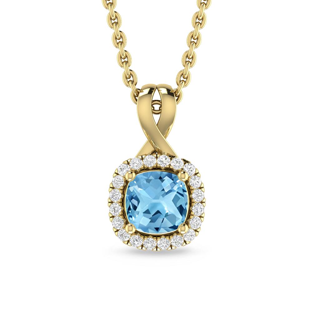 Yellow Gold - Blue Topaz