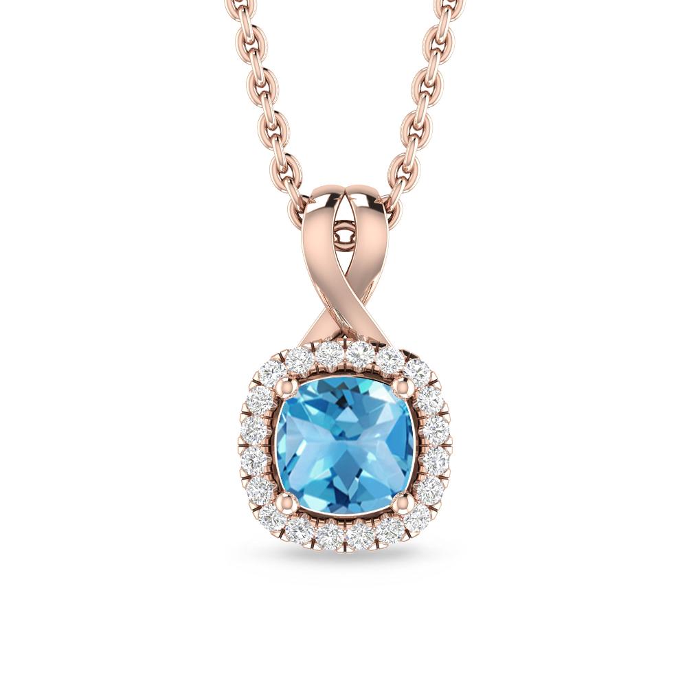 Rose Gold - Blue Topaz