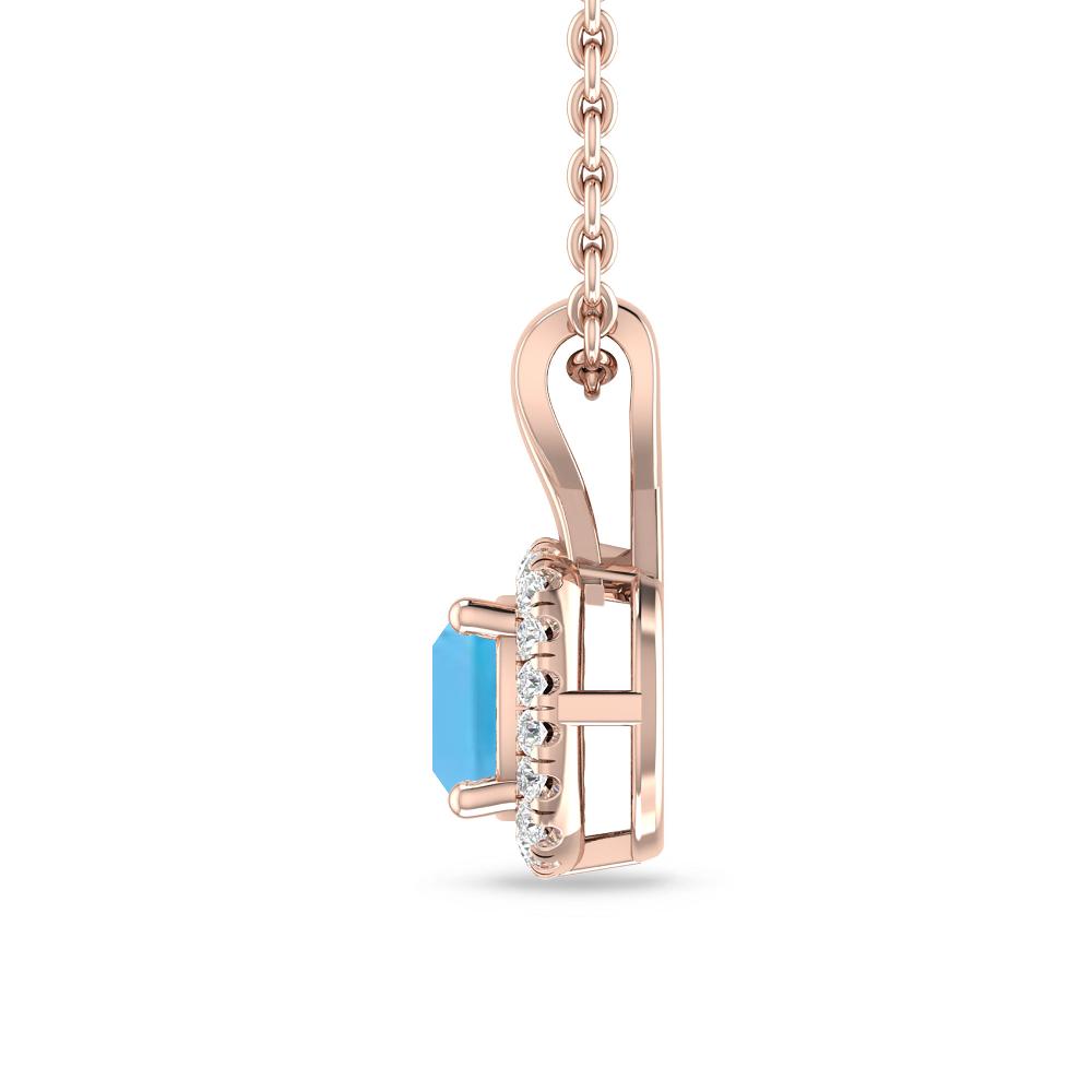 Rose Gold - Blue Topaz