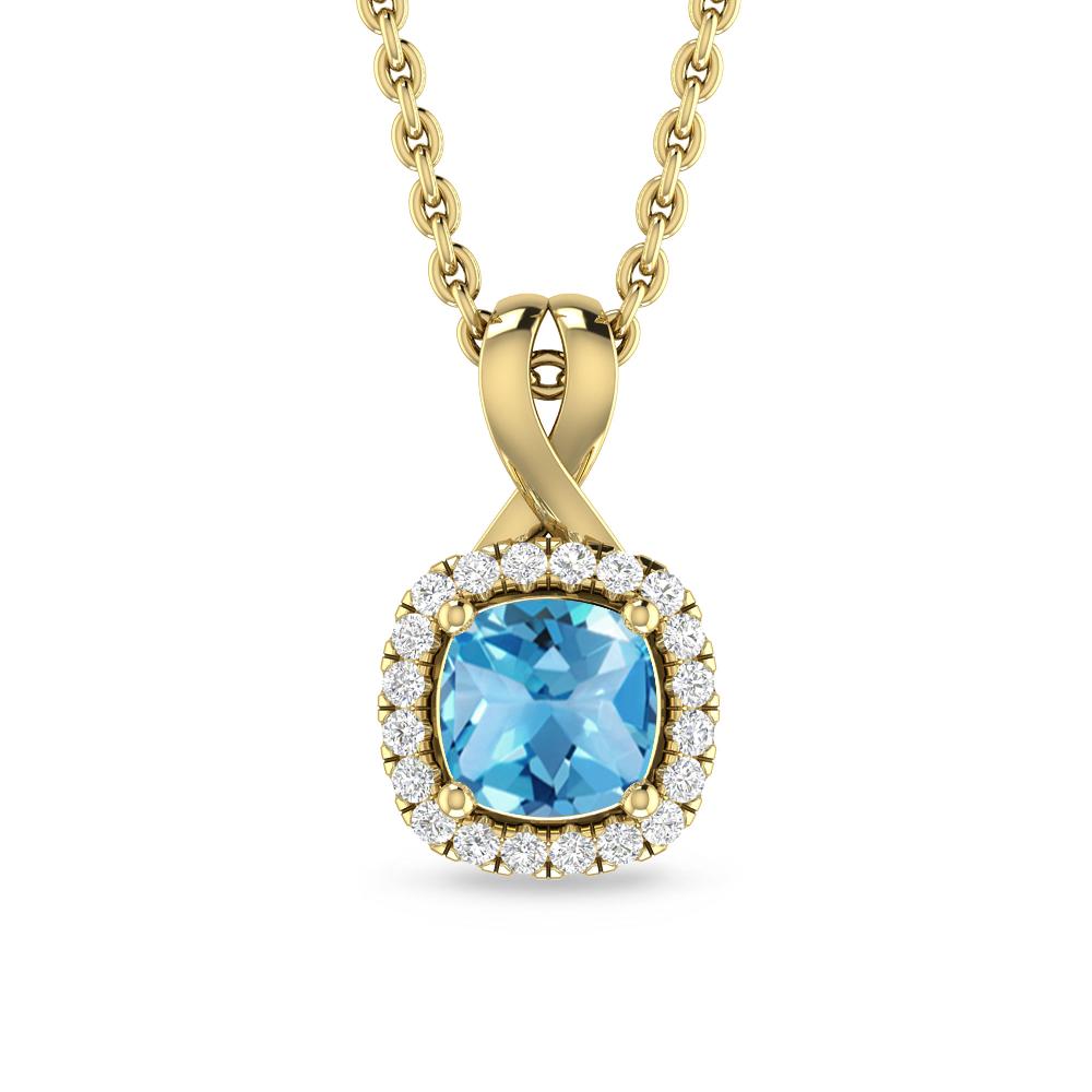 Yellow Gold - Blue Topaz