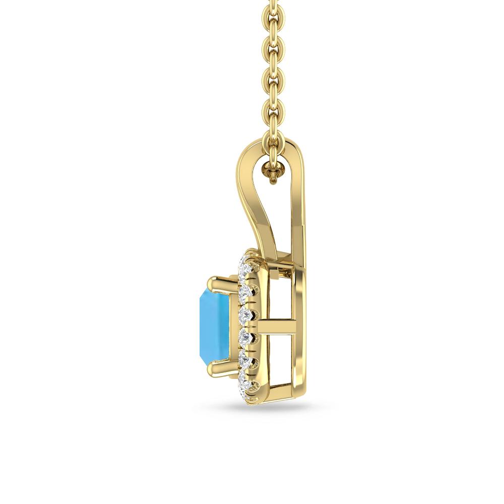 Yellow Gold - Blue Topaz