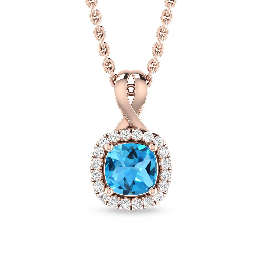 Rose Gold - Blue Topaz