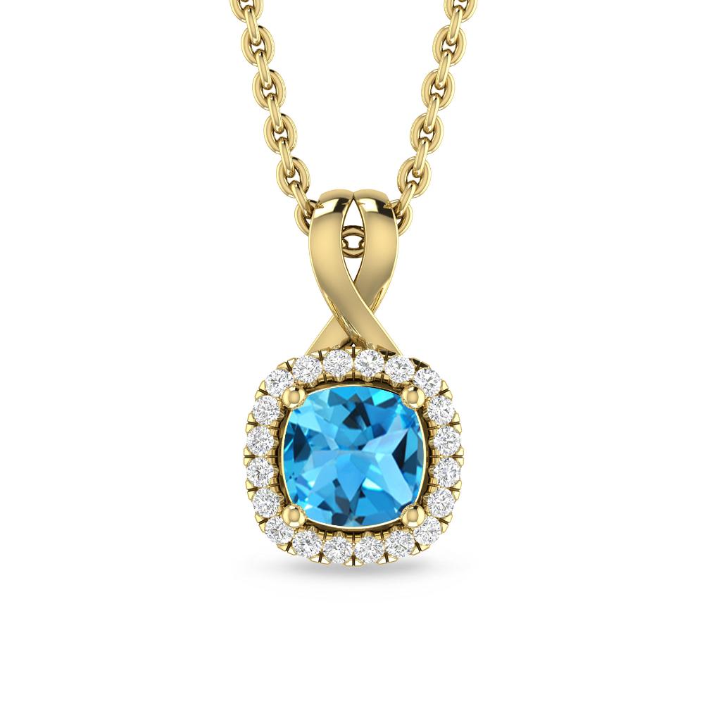 Yellow Gold - Blue Topaz