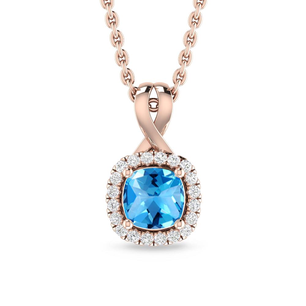 Rose Gold - Blue Topaz