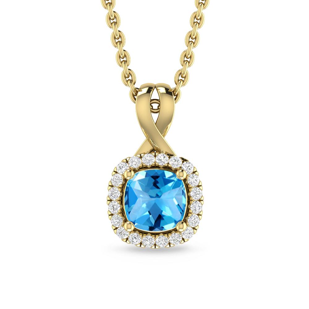 Yellow Gold - Blue Topaz