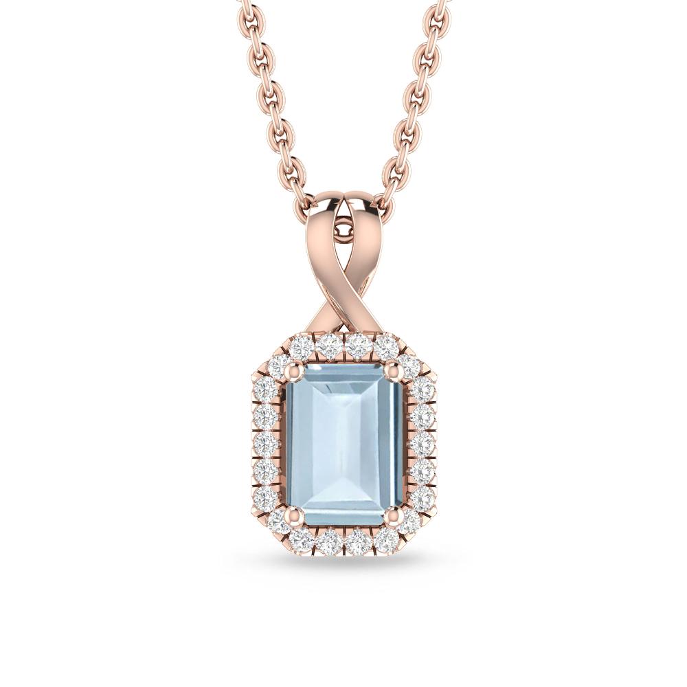 Rose Gold - Aquamarine