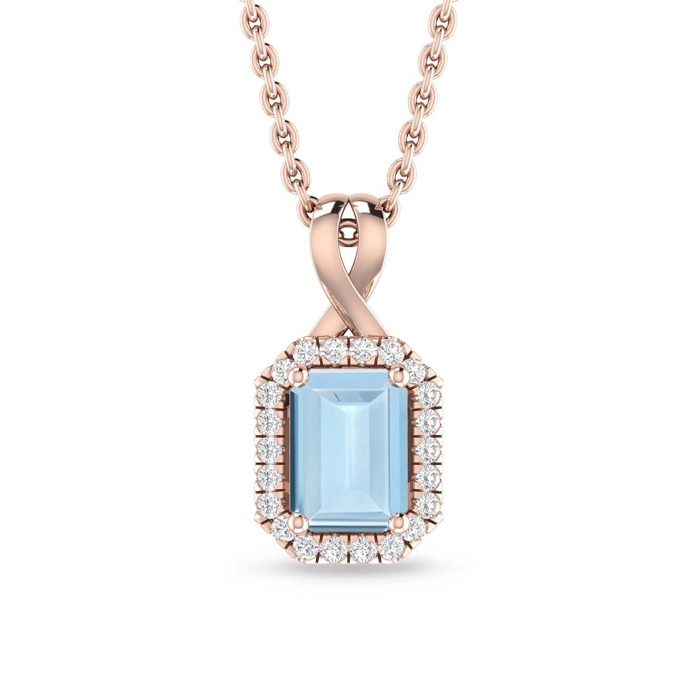 Rose Gold - Aquamarine