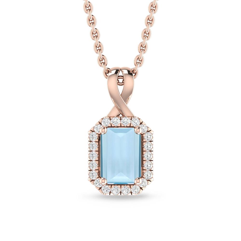 Rose Gold - Aquamarine