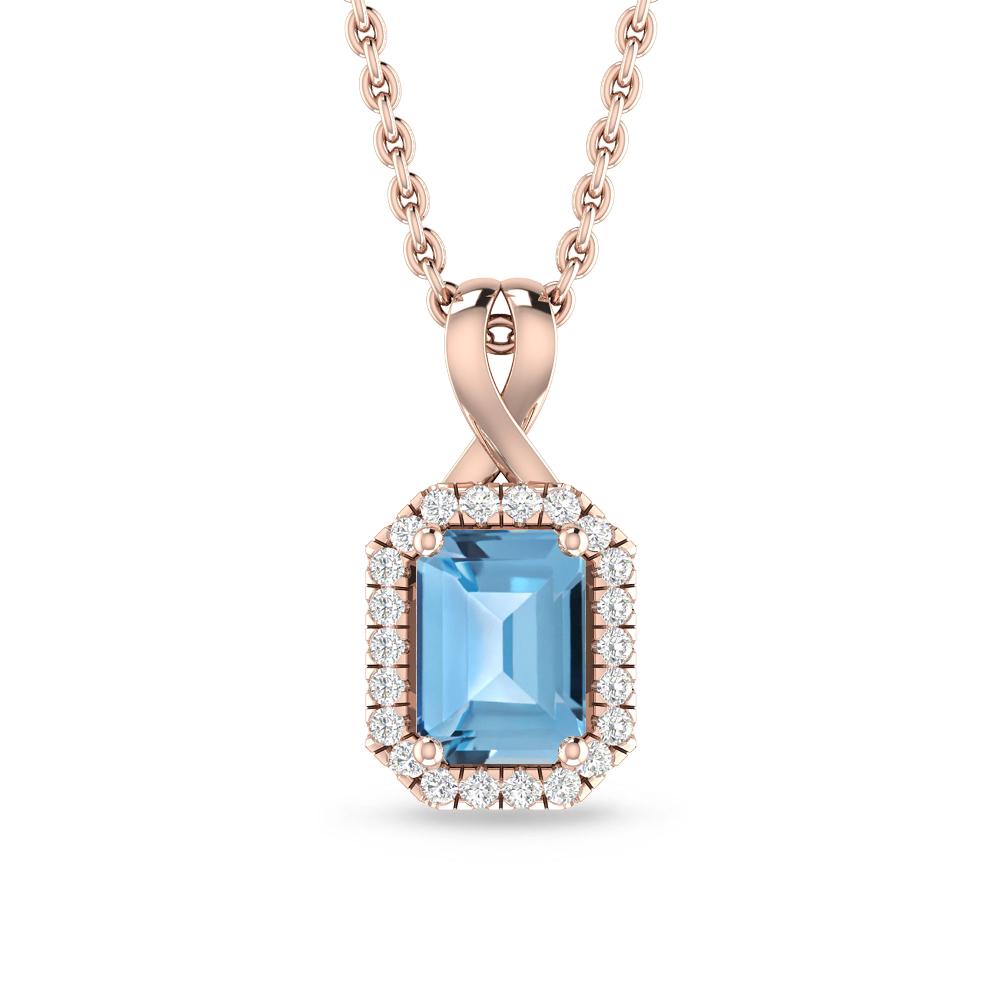 Rose Gold - Blue Topaz