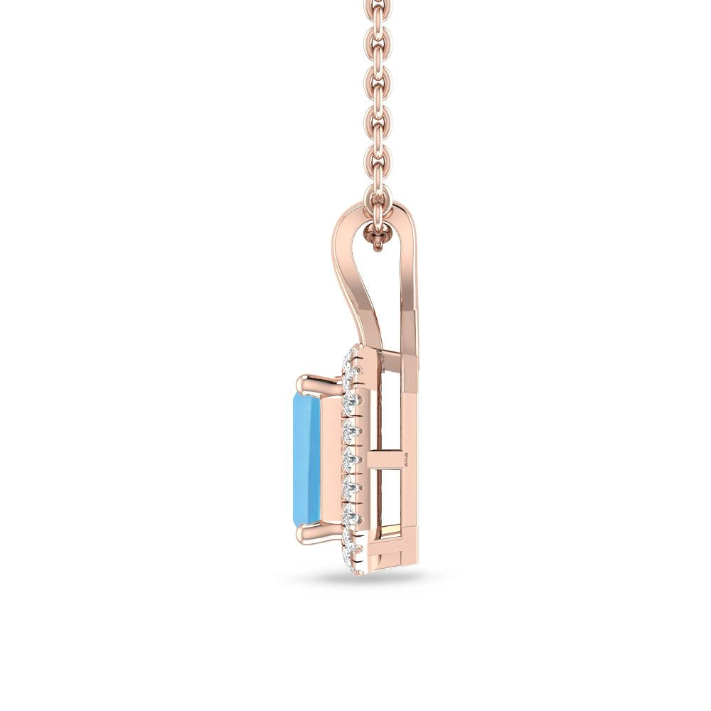 Rose Gold - Blue Topaz