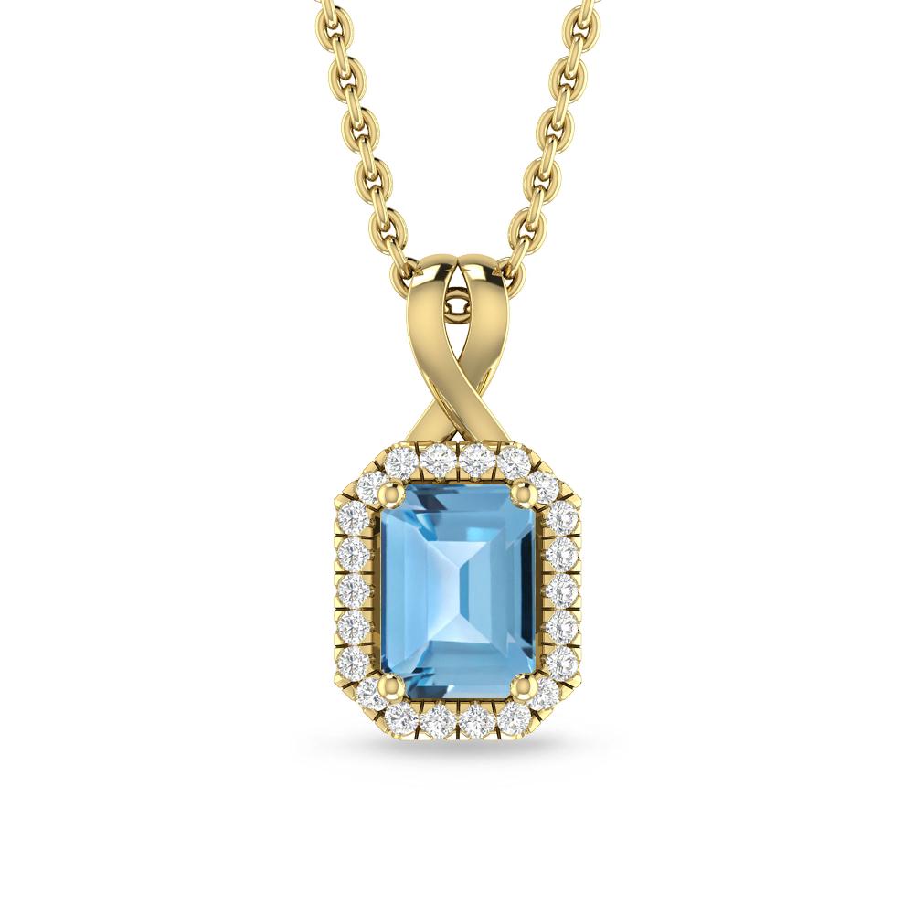 Yellow Gold - Blue Topaz