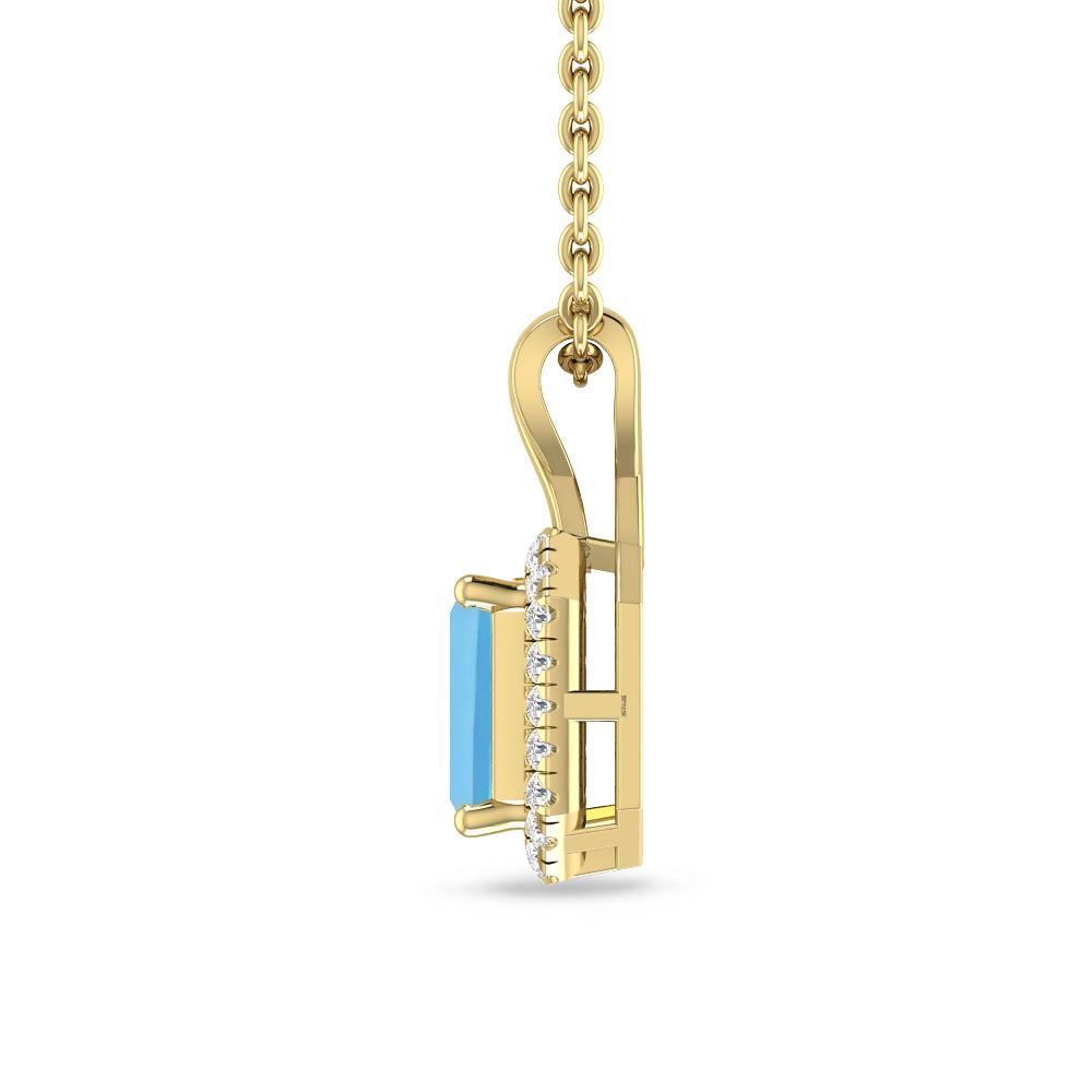 Yellow Gold - Blue Topaz