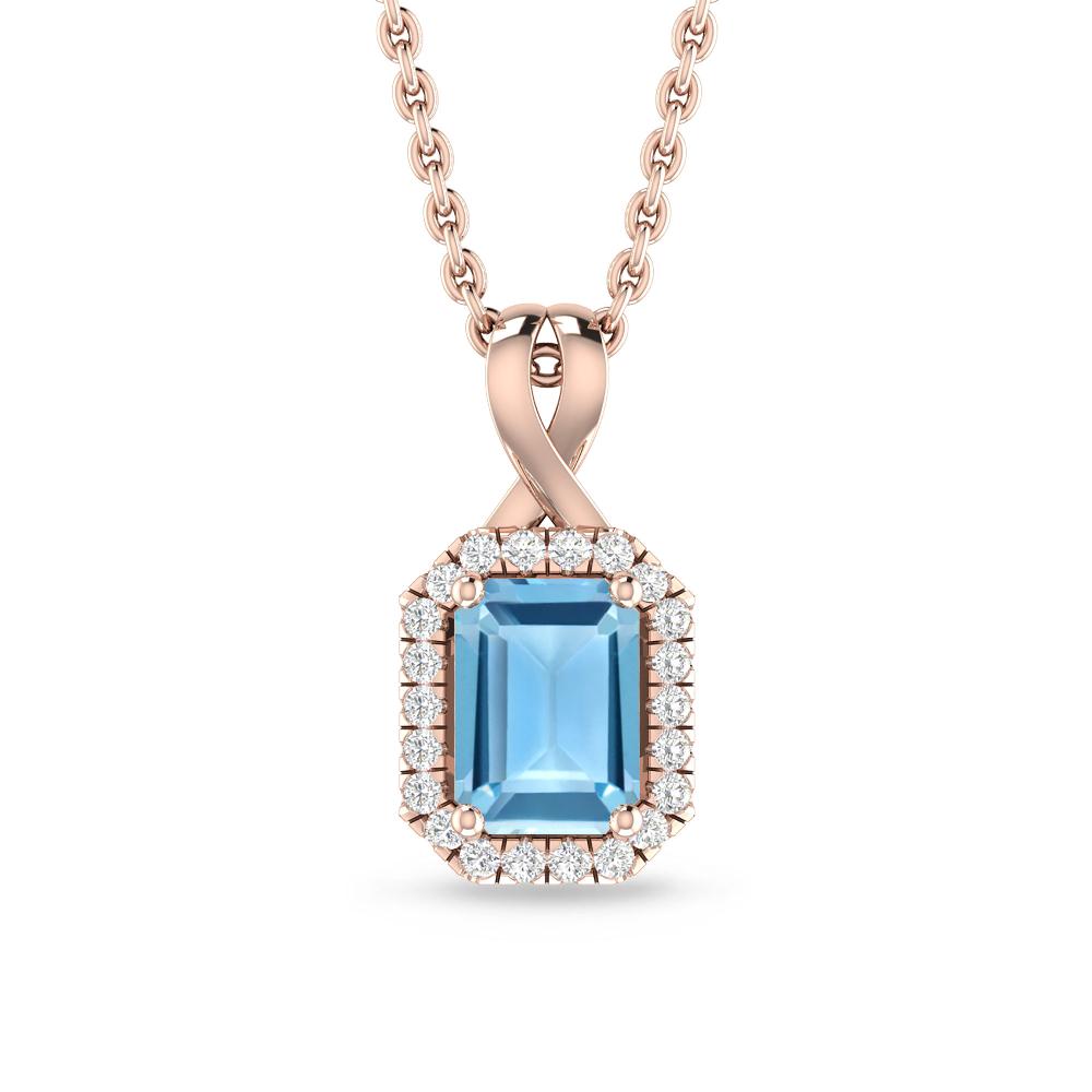 Rose Gold - Blue Topaz