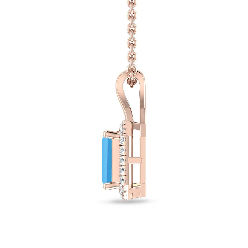 Rose Gold - Blue Topaz