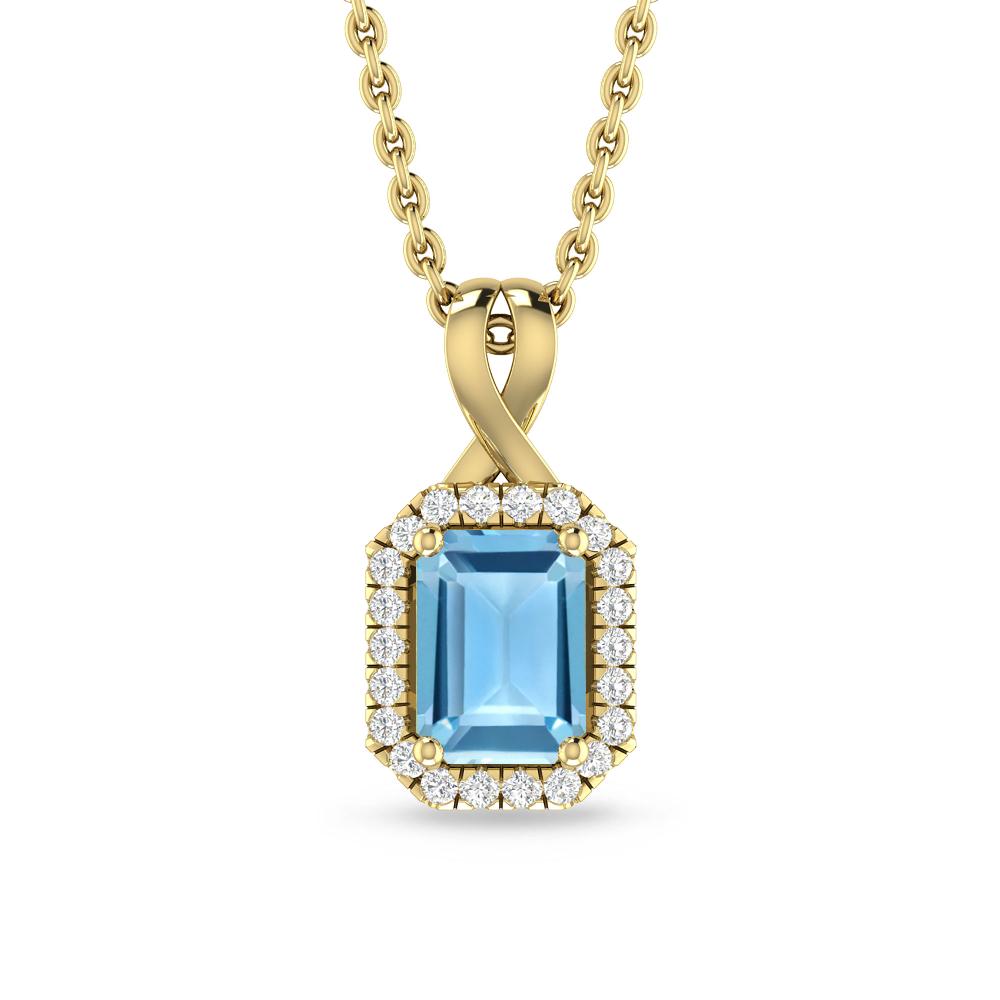 Yellow Gold - Blue Topaz