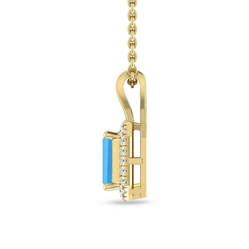 Yellow Gold - Blue Topaz