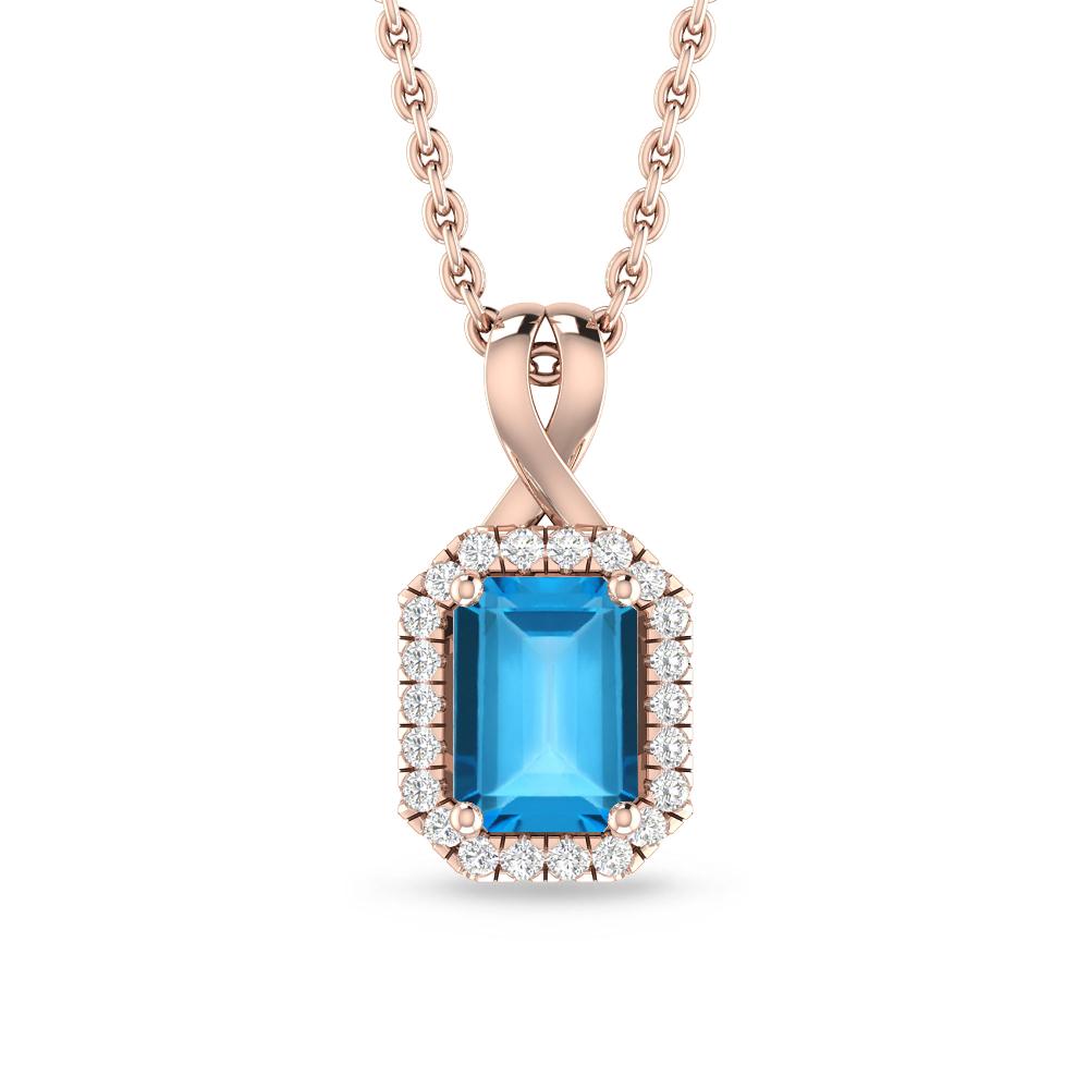 Rose Gold - Blue Topaz