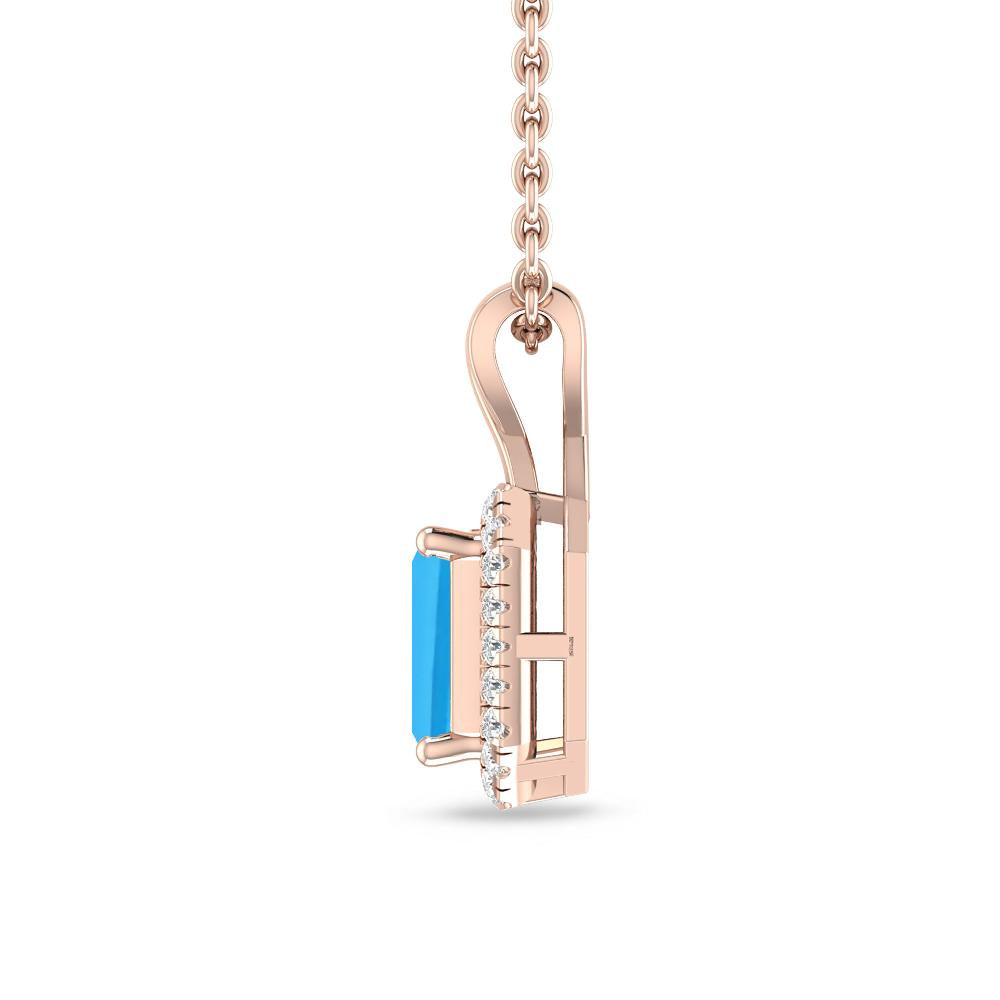 Rose Gold - Blue Topaz