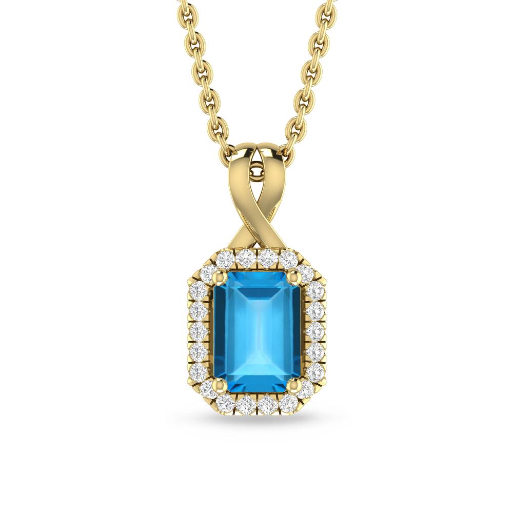 Yellow Gold - Blue Topaz