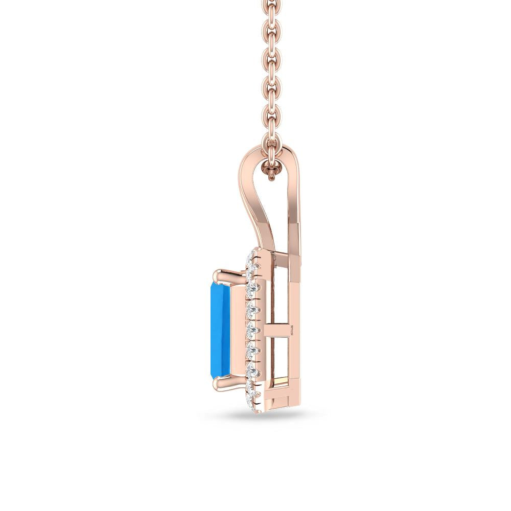 Rose Gold - Blue Topaz