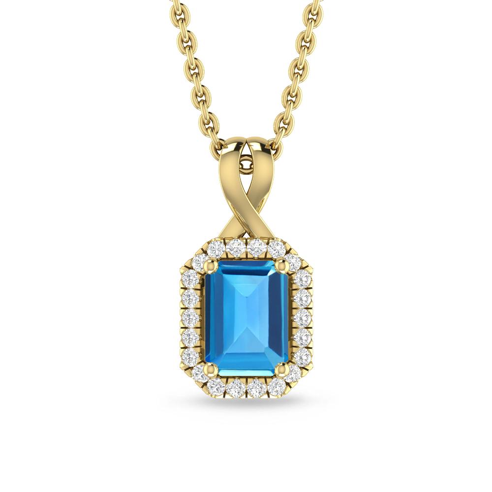 Yellow Gold - Blue Topaz