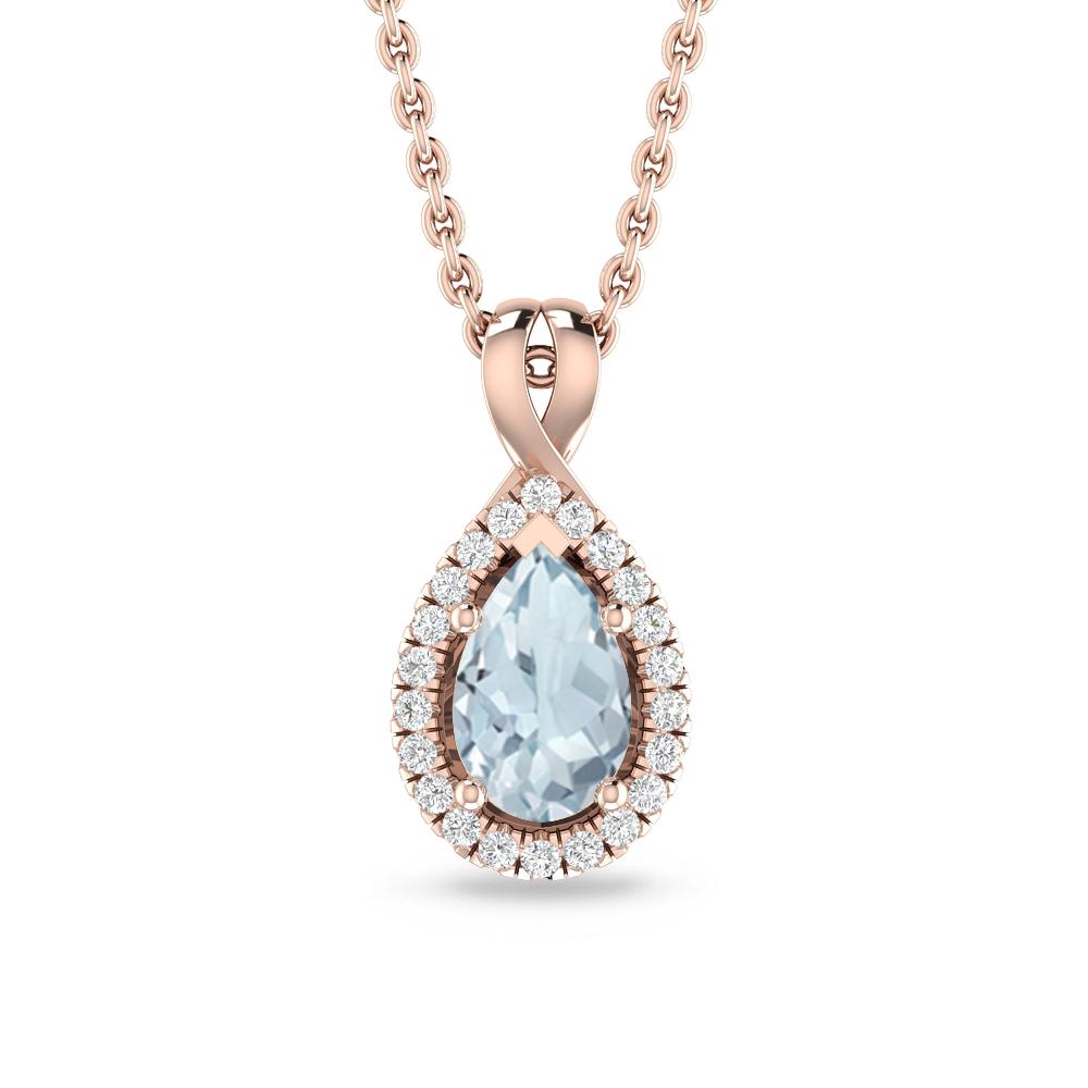 Rose Gold - Aquamarine