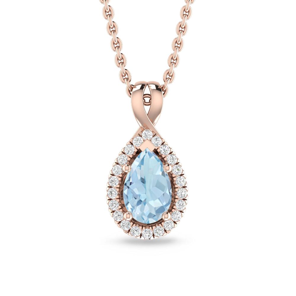 Rose Gold - Aquamarine